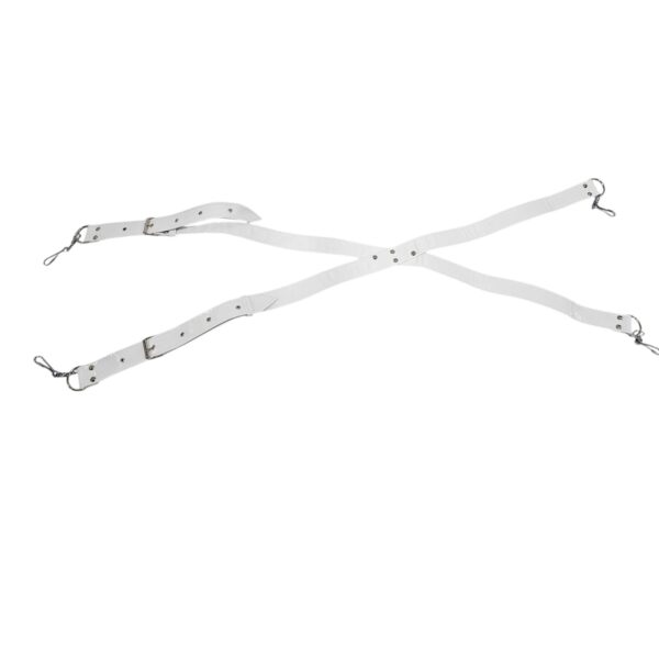 Correa Bombo en Charol Forrada en Carnaza Blanco