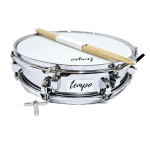 Redoblante Tempo Metálico 14" X 5.5" Con Baquetas Y Llave De Afinar